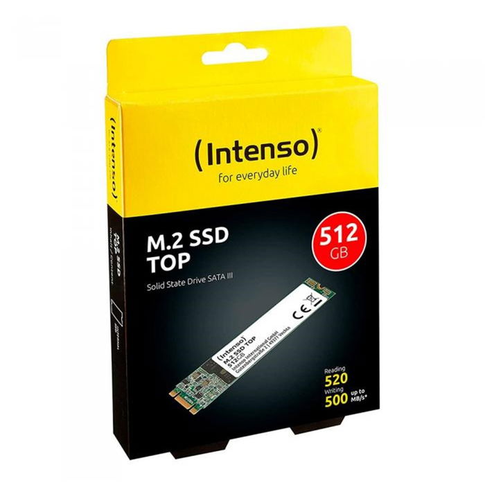 Intenso SSD Interno M.2 512GB SATA III - Disco Duro Sólido, Velocidad Lectura 520 MB/s y Escritura 500 MB/s, Resistente a Golpes, Modelo 3832450 Intenso SSD Interno M.2 512GB SATA III - Disco Duro Sólido, Velocidad Lectura 520 MB/s y Escritura 500 MB/s, Resistente a Golpes, Modelo 3832450