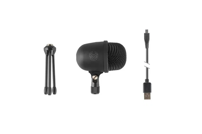 Krom Micrófono de PC Profesional Kimu Pro Negro - Micrófono Condensador USB para Streaming, Podcasts, Móviles y PC, con Tripode Extensible, Botón de Silencio y Unidireccional