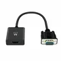 Ewent EW9866 Adaptador Convertidor de Cable VGA (D-Sub) Macho a HDMI Hembra con Audio 3.5mm - 0.202 m - Negro - Resolución Full HD 1080p
