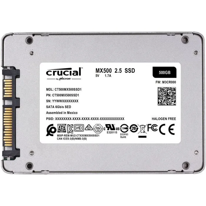Crucial MX500 SSD Interno 500 GB 2.5 SATA III