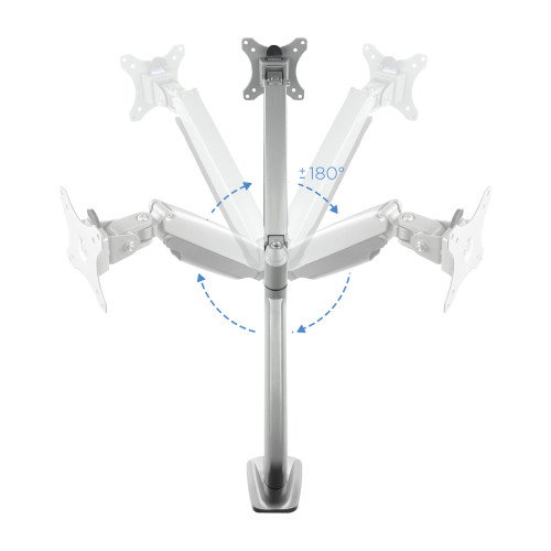 Tooq DB3032TNR-S Soporte de Monitor de 13 a 32 Pulgadas con Pistón de Gas, Plata