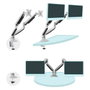 Tooq Soporte de Mesa para 2 Monitores 13''-32'' Plata con Pistón de Gas