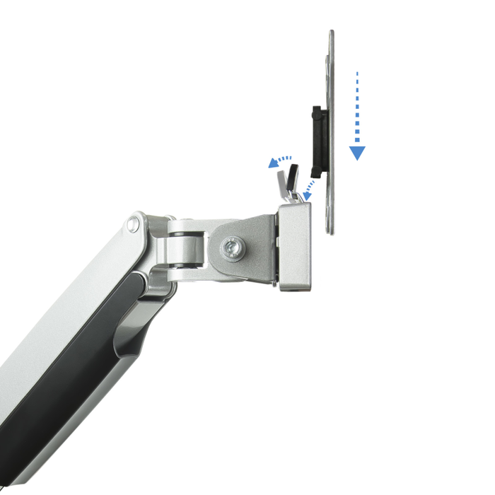 Tooq Soporte de Mesa para 2 Monitores 13''-32'' Plata con Pistón de Gas
