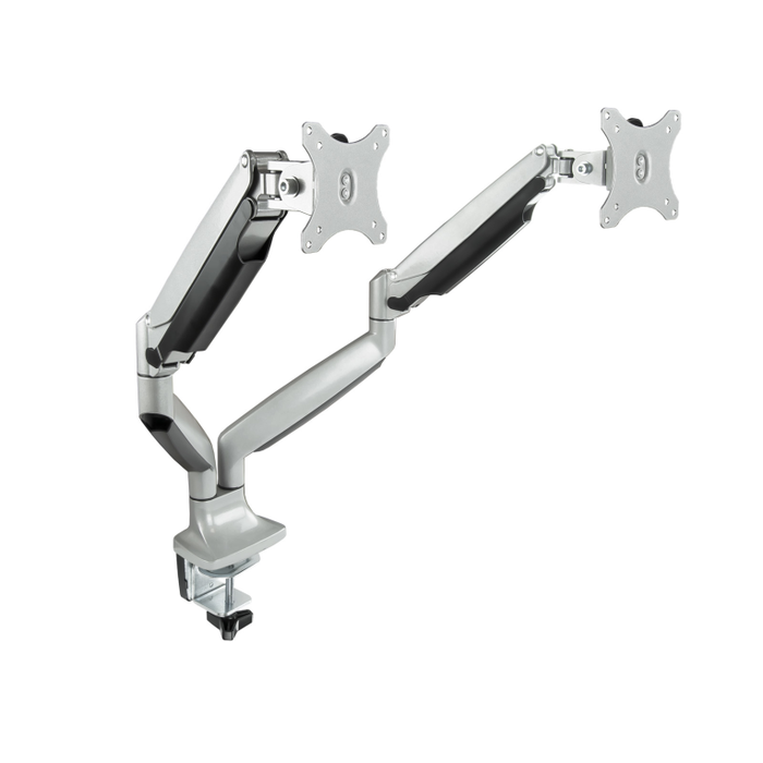 Tooq Soporte de Mesa para 2 Monitores 13''-32'' Plata con Pistón de Gas