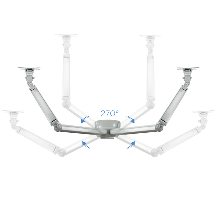 Tooq Soporte de Mesa para 2 Monitores 13''-32'' Plata con Pistón de Gas