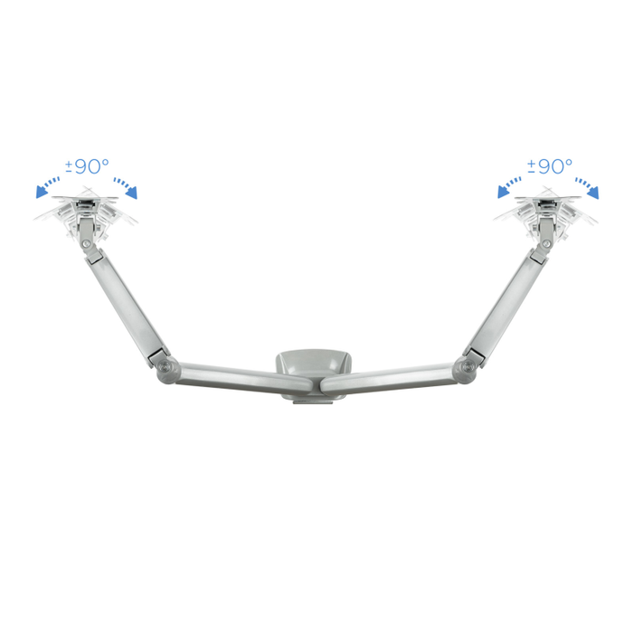 Tooq Soporte de Mesa para 2 Monitores 13''-32'' Plata con Pistón de Gas