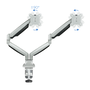 Tooq Soporte de Mesa para 2 Monitores 13''-32'' Plata con Pistón de Gas
