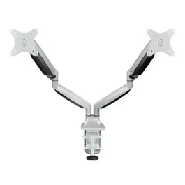 TooQ DB3132TNR-S Soporte de Mesa para 2 Monitores Giratorio Inclinable Pistón Gas Regulable hasta 9kg Pantallas 13-32" VESA 75x75/100x100