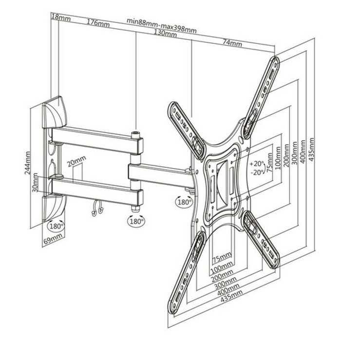 Tooq LP6055TN-B Soporte Giratorio e Inclinable para TV/Monitor 23-55 pulgadas Tooq LP6055TN-B Soporte Giratorio e Inclinable para TV/Monitor 23-55 pulgadas