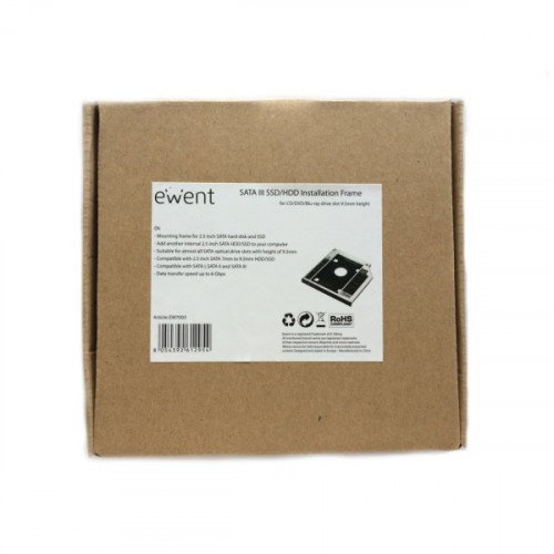 Ewent EW7003 Adaptador de Bahía Óptica para SSD/HDD 2.5 pulgadas 9.5 mm