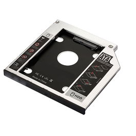 Ewent EW7003 - Caja de Instalación para Bahía Óptica, Adaptador SSD/HDD SATA III 2.5" de 9.5mm para Portátil, 6 Gbps