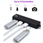 Ewent EW1136 Hub USB 4 Puertos (USB 3.2 Gen 1 / 3.1 Gen 1 Tipo-A), Compatible con USB 1.1 y 2.0, Velocidad 480 Mbps, Cable 0.15 m, Color Negro