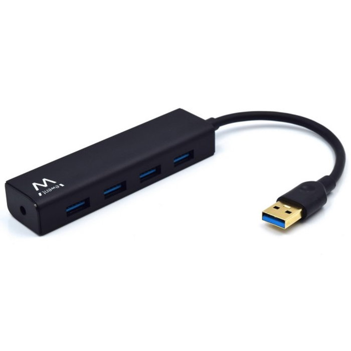 Ewent Hub USB 3.1 EW1136, 4 Puertos Tipo-A, Negro, Compatible con USB 1.1/2.0/3.0, Cable 0.15 m, 480 Mbps Ewent Hub USB 3.1 EW1136, 4 Puertos Tipo-A, Negro, Compatible con USB 1.1/2.0/3.0, Cable 0.15 m, 480 Mbps