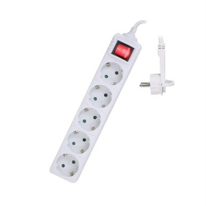 EWENT EW3955 Base Múltiple 1.5 m 5 Tomas AC Interior Blanco