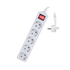 EWENT EW3955 Base Múltiple 1.5 m 5 Tomas AC Interior Blanco