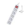 Ewent EW3955 Regleta de 5 Tomas con Interruptor, 1.5 m, Enchufe Tipo F (Schuko), Interior, Color Blanco