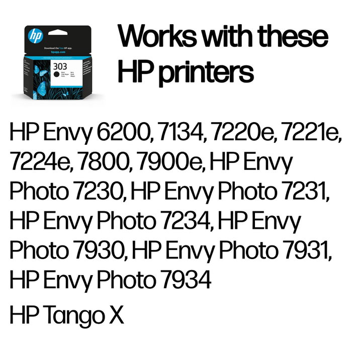 HP Cartucho de Tinta Original 303 Negro T6N02AE Rendimiento Estándar HP Cartucho de Tinta Original 303 Negro T6N02AE Rendimiento Estándar