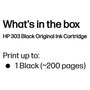 HP Cartucho de Tinta Original 303 Negro T6N02AE Rendimiento Estándar