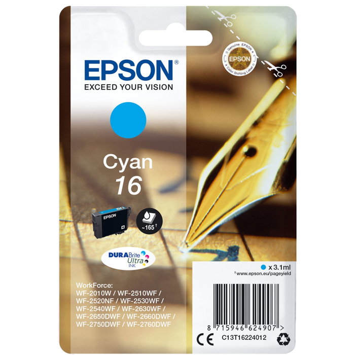 Epson Cartucho de Tinta DURABrite Ultra Cian 16 C13T16224012 Epson Cartucho de Tinta DURABrite Ultra Cian 16 C13T16224012