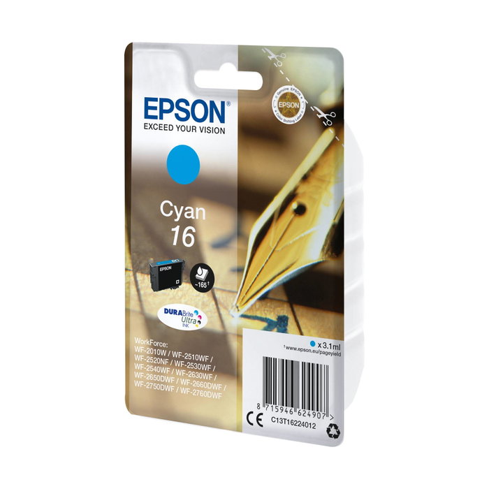 Epson Cartucho de Tinta DURABrite Ultra Cian 16 C13T16224012 Epson Cartucho de Tinta DURABrite Ultra Cian 16 C13T16224012