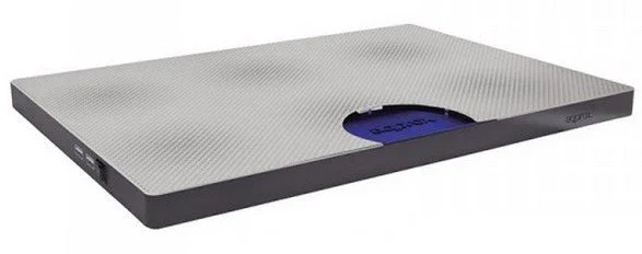 Approx appNBC05W Soporte Refrigerante para Portátil hasta 15.4" con 2 Ventiladores, 3 LEDs, 2 Puertos USB, Funcionamiento Silencioso, Color Blanco y Gris
