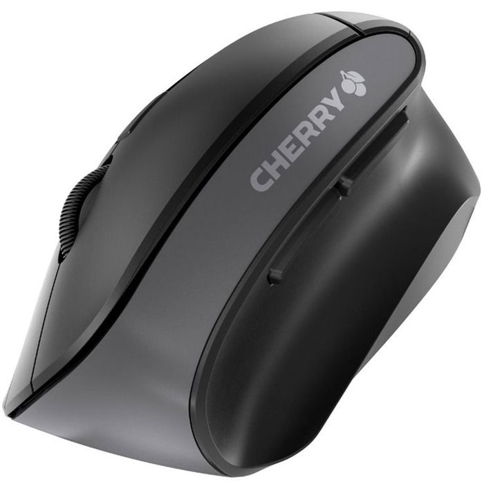 Cherry MW 4500 Ratón Inalámbrico Ergonómico para Oficina y Casa, 1200 DPI, 6 Botones, Nano Receptor, Negro