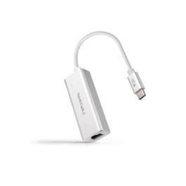 Nanocable Adaptador USB-C a Ethernet RJ45 Gigabit 10/100/1000 Mbps - Cable de 15 cm en Aluminio