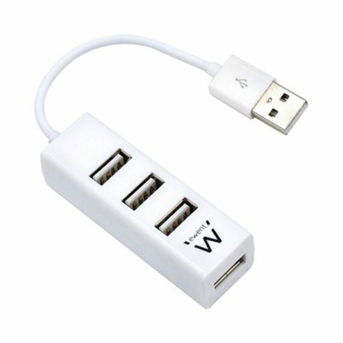 EWENT Mini-Hub EW1122 de 4 Puertos USB 2.0 Blanco EWENT Mini-Hub EW1122 de 4 Puertos USB 2.0 Blanco