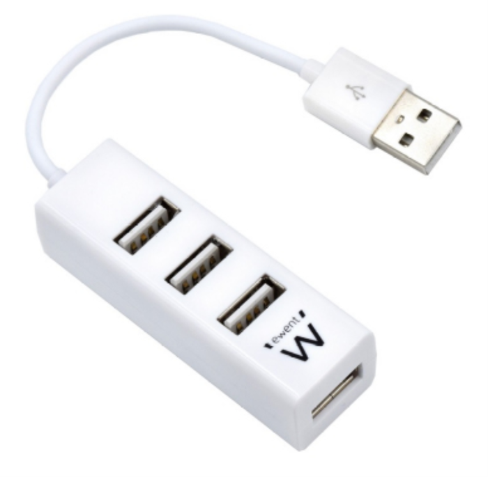 EWENT Mini-Hub EW1122 de 4 Puertos USB 2.0 Blanco EWENT Mini-Hub EW1122 de 4 Puertos USB 2.0 Blanco