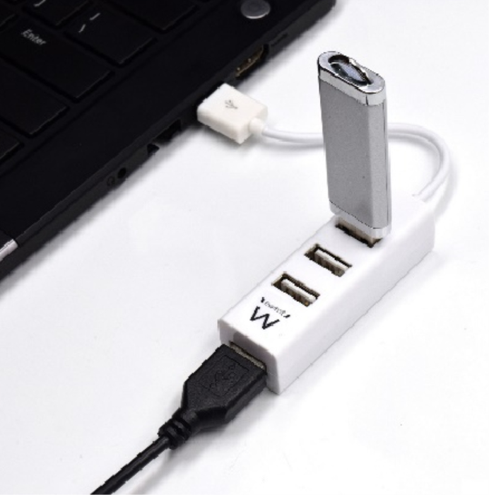 EWENT Mini-Hub EW1122 de 4 Puertos USB 2.0 Blanco EWENT Mini-Hub EW1122 de 4 Puertos USB 2.0 Blanco