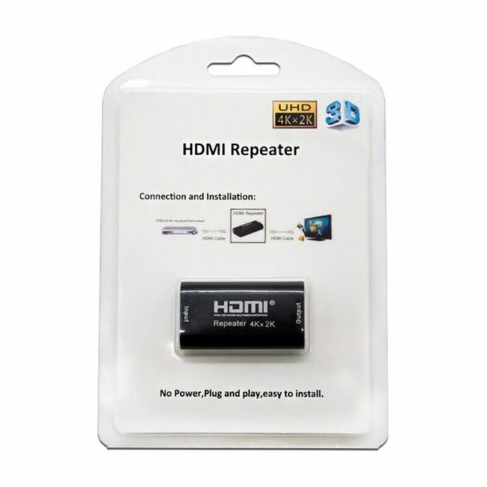 Nanocable Repetidor HDMI Hembra-Hembra 1.4b Negro con conectores de oro 24K Nanocable Repetidor HDMI Hembra-Hembra 1.4b Negro con conectores de oro 24K