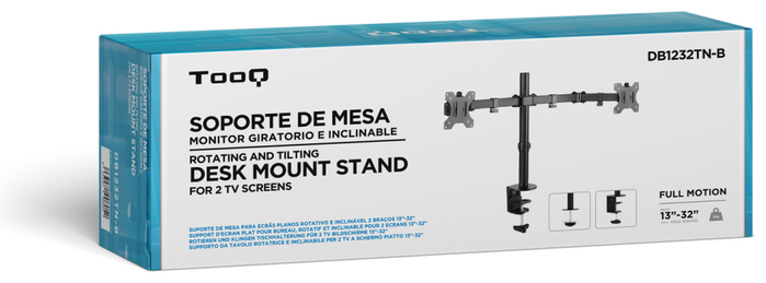 Tooq Soporte de Mesa para 2 Pantallas 13-32 pulgadas DB1232TN-B Negro