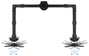 Tooq Soporte de Mesa para 2 Pantallas 13-32 pulgadas DB1232TN-B Negro
