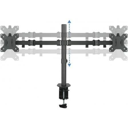 Tooq Soporte de Mesa para 2 Monitores DB1232TN-B, Giratorio, Inclinable, VESA 75x75/100x100, hasta 8kg por Brazo