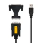 Nanocable 10.03.0002 Cable Conversor USB a Serie RS232 DB9 DB25 para Impresoras, 1.8 m, Negro, Incluye Adaptador y CD