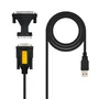 Nanocable 10.03.0002 Cable Conversor USB a Serie RS232 DB9 DB25 para Impresoras, 1.8 m, Negro, Incluye Adaptador y CD