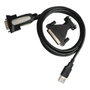 NANO CABLE Conversor USB a Serie RS232 DB9/M DB25/M 1,8m Negro