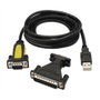 NANO CABLE Conversor USB a Serie RS232 DB9/M DB25/M 1,8m Negro
