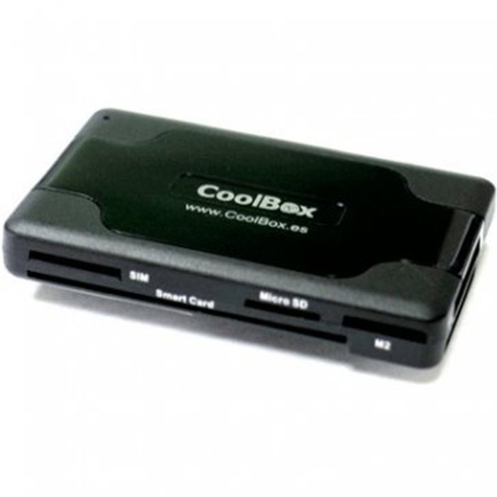 Coolbox Lector de Tarjetas Externo CRE-065 para DNIe y SIM con Hub USB 2.0 de 3 Puertos