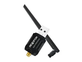Approx APPUSB600DA Adaptador USB Wi-Fi AC 600 Mbps Dual Band 2.4GHz/5GHz con Antena Extraíble para PC y Portátil