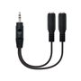 Nanocable 10.24.1200 Cable de Audio Estéreo 2x Jack 3,5mm Hembra a Jack 3,5mm Macho, 15cm, Negro