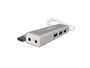 Approx APPUSB51HUB Hub y Tarjeta de Audio USB Externa 5.1 Canales con 3 Puertos USB 3.0, Conectores Jack 3.5mm, Aluminio Gris, para Windows, Mac, Linux