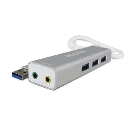 TARJETA DE SONIDO EXTERNA 5.1 APPROX APPUSB51HUB + HUB 3 PUERTOS USB 3.0 - USB - COMPATIBLE WIN/MAC/LINUX