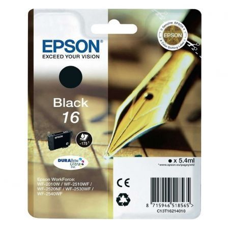 Epson DURABrite Ultra Cartucho de Tinta 16 Negro C13T16214012 Epson DURABrite Ultra Cartucho de Tinta 16 Negro C13T16214012