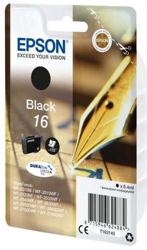 Epson DURABrite Ultra Cartucho de Tinta 16 Negro C13T16214012 Epson DURABrite Ultra Cartucho de Tinta 16 Negro C13T16214012