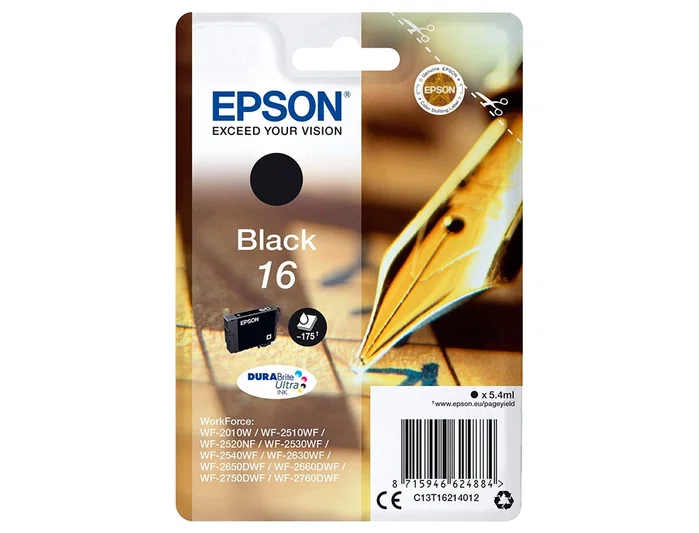 Epson DURABrite Ultra Cartucho de Tinta 16 Negro C13T16214012 Epson DURABrite Ultra Cartucho de Tinta 16 Negro C13T16214012