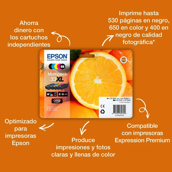 Epson Cartucho Magenta Claria Premium 33 T33434012