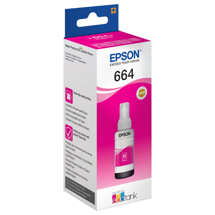 Epson Botella de Tinta EcoTank 664 Magenta 70ml Epson Botella de Tinta EcoTank 664 Magenta 70ml