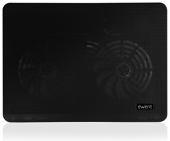 Ewent Base de Refrigeración para Notebook hasta 17" con 2 Ventiladores, Pad de Enfriamiento