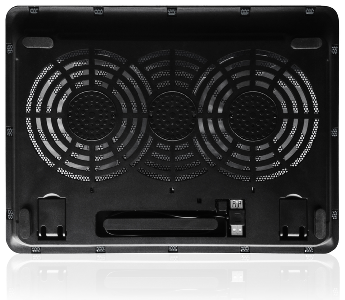Ewent Base de Refrigeración para Notebook hasta 17" con 2 Ventiladores, Pad de Enfriamiento
